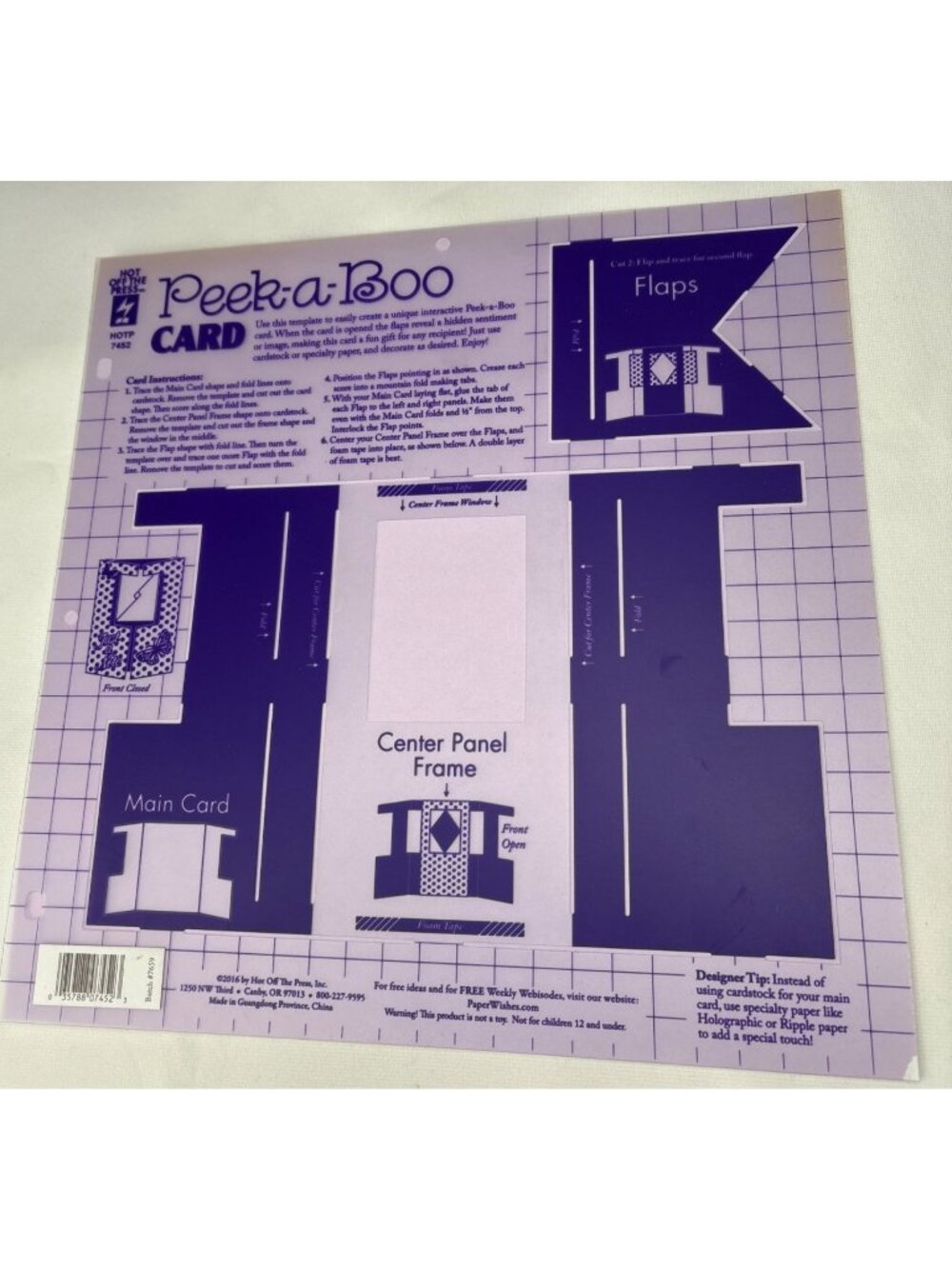 Peek-A-Boo Card Template Hot Off the Press Interactive Greeting Card